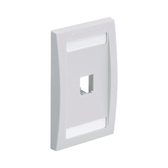 Placa de Pared Vertical Ejecutiva, Salida Para 1 Puerto Mini-Com, Con Espacios Para Etiquetas, Color Blanco