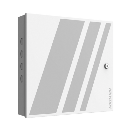 Controlador de Acceso 1 Puerta Administrable en la Nube con Hik-Connect Teams / Interfaz Web / 2 Lectores de Huella o Tarjeta / 100,000 Tarjetas / 10,000 Huellas / Incluye Gabinete y Fuente de Alimentación 12v 4A / Soporta Batería de Respald