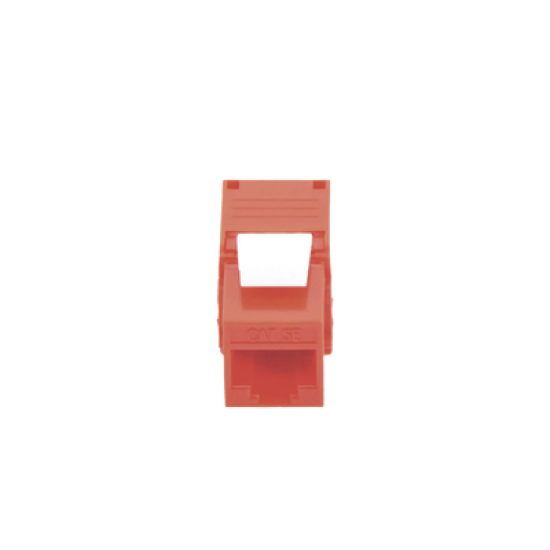 Módulo Jack Keystone Cat5e (toolless), con terminación en ángulo 180 º Color Rojo, Compatible con Faceplate y Patchpanel Linkedpro