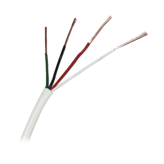 Bobina de 305 Metros / Cable de Cobre / 4 x 22 AWG / Tipo Alarmas UL / Para Interior / Color Blanco / Para Aplicaciones de Alarmas de Intrusión / interfonos / TV Porteros / y Multi-Propósito/  Hecho en México