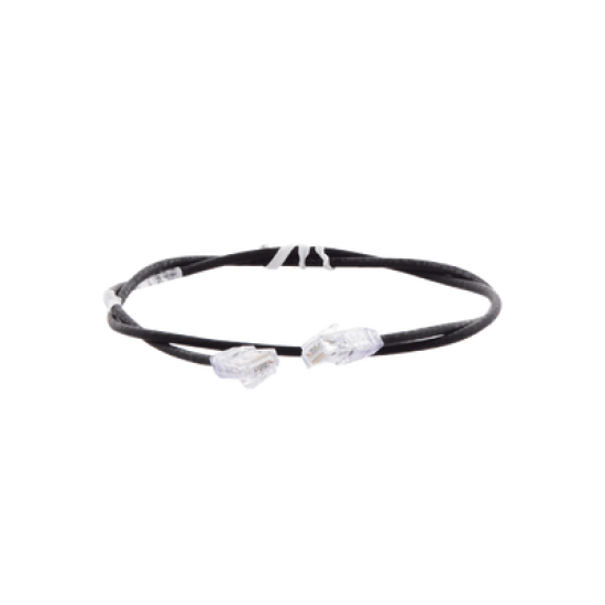 Cable de Parcheo TX6, UTP Cat6, Diámetro Reducido (28AWG), Color Negro, 3ft 