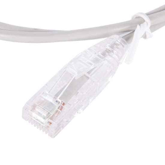 Cable de Parcheo Slim UTP Cat6 - 1 metro, Gris, Diámetro Reducido (28 AWG)