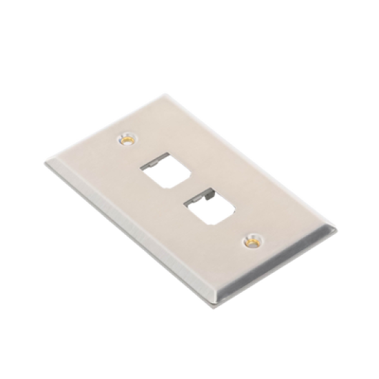 Placa de Pared Vertical, de Acero Inoxidable, Salida Para 2 Puertos Mini-Com