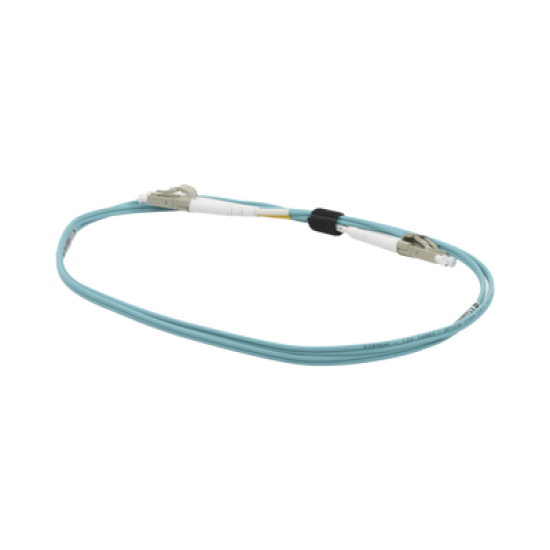 Jumper de Fibra Óptica Multimodo 50/125 OM3 XGLO, LC-LC Duplex, OFNR, Color Aqua, 1 Metro