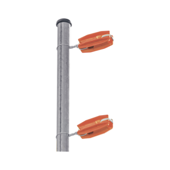Aislador de color Naranja para postes de esquina de alta Resistencia con Anti UV de uso en cercos eléctricos