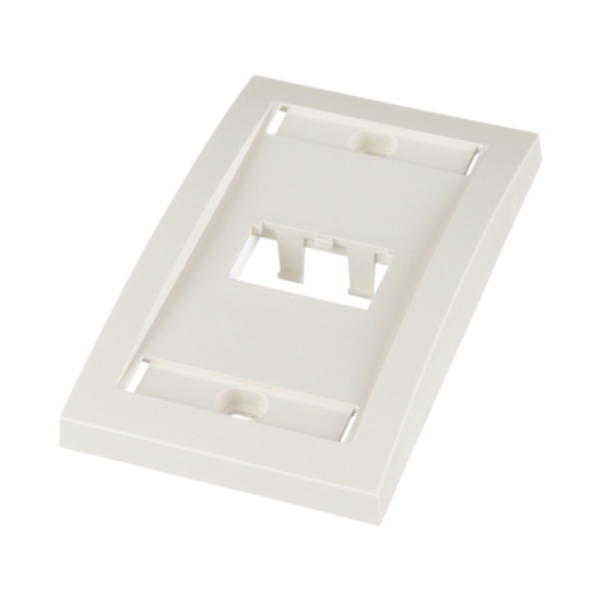 Placa de Pared Vertical Ejecutiva, Salida Para 2 Puertos Mini-Com, Con Espacios Para Etiquetas, Color Blanco Mate