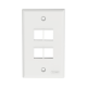 Placa de Pared Vertical, Salida Para 4 Puertos Keystone, Color Blanco 