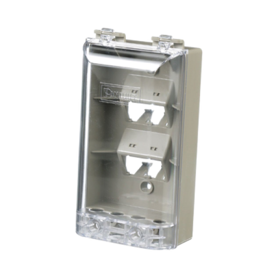 Placa de Pared Vertical, Resistente al Agua con Protección IP56, Acepta 4 Módulos Mini-Com, Color Gris