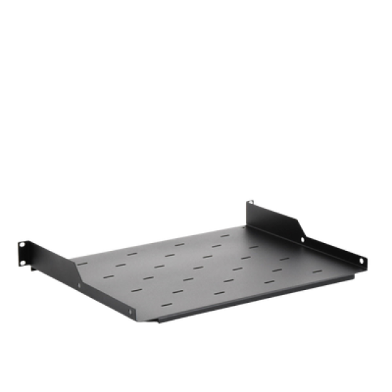 Charola para Soportar Equipos en Rack de 19, Profundidad de 34 cm, Color Negro, 1U