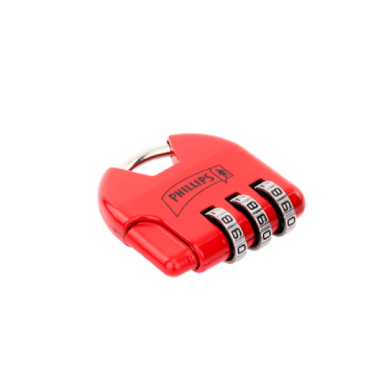 Candado de Combinación Ajustable / No Requiere Llave / Color Rojo.