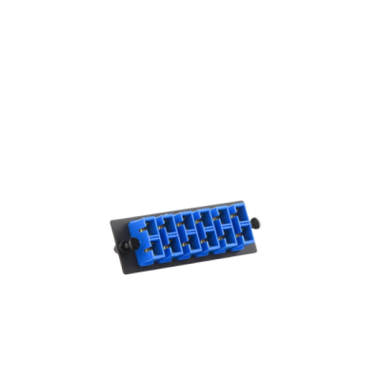 Placa Acopladora de Fibra Optica FAP, Con 6 Conectores SC Duplex (12 Fibras), Para Fibra Monomodo OS1/OS2, Color Azul