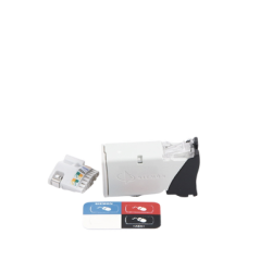 Jack Z-MAX Cat6A, Blindado, Montaje híbrido en Placa de Pared (Plano y Angulado), Color Negro