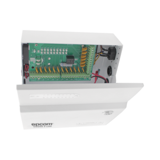 Fuente de Poder Profesional de 12 Vcc @ 20 A / Soporta 18 Cámaras / Capacidad de Batería de Respaldo (No Incluida) / Voltaje de Entrada de 96-264 Vca 