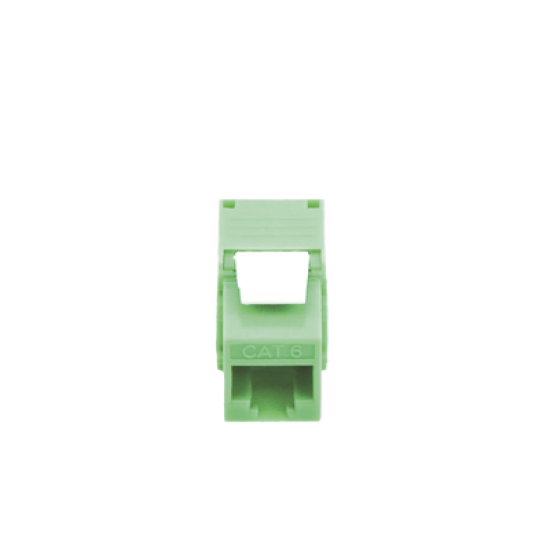 Módulo Jack Keystone Cat6 (toolless), con terminación en ángulo 180 º Color Verde, Compatible con Faceplate y Patchpanel Linkedpro
