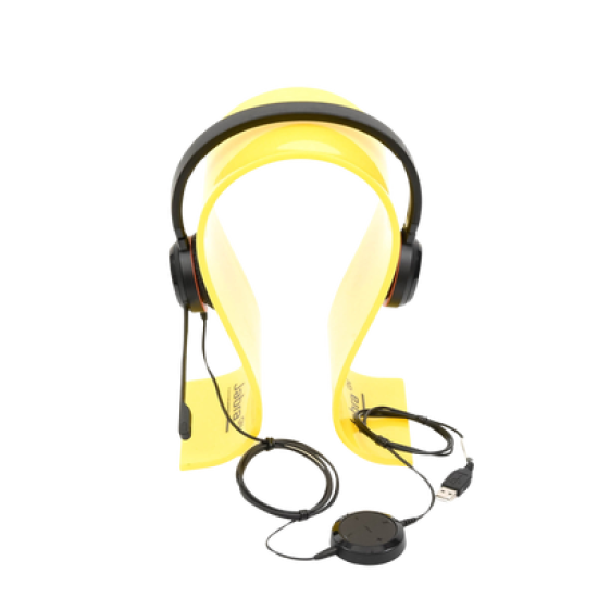 Jabra Evolve 30 Duo con conexión USB / 3.5mm, micrófono con cancelación de ruido y controlador en el cable con botones e indicadores LED (5399-829-309)