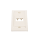 Placa de Pared Vertical Ejecutiva, Salida Para 2 Puertos Mini-Com, Con Espacios Para Etiquetas, Color Blanco Mate