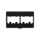 Placa de Mobiliario Modular Estándar, Salidas Para 4 Puertos Mini-Com, Color Negro