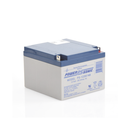 Batería 12V, 26AH, Para Respaldo, Tecnologías AGM/VRLA, 5 Años Vida Útil, Terminales NB, Reconocida UL  