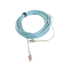 Jumper de Fibra Óptica Multimodo 50/125 XGLO OM3, LC-LC Duplex, OFNR, Color Aqua, 7 Metros