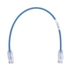 Cable de Parcheo TX6, UTP Cat6, Diámetro Reducido (28AWG), Color Azul, 1ft 