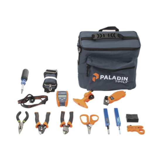 Kit de Herramientas Pro Plus para Instalación de Fibra Óptica con accesorios de limpieza de puertos/conectores, desforradoras de fibra óptica  y medidor de potencia