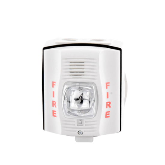 Sirena con Lámpara Estroboscópica para Exterior / a 2 Hilos / Configuración Estroboscópica Seleccionable / Color Blanco 