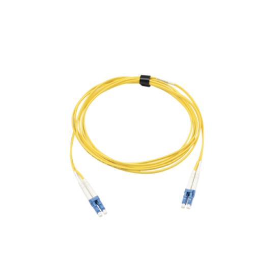 Jumper de Fibra Óptica Monomodo (OS2), XGLO, Riser, LC/UPC-LC/UPC Duplex, OFNR, Color Amarillo, 3 Metros