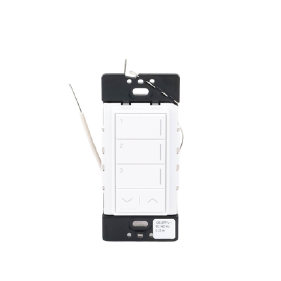 (RadioRa3) Botonera Sunnata Blanco 3 escenas y 2 botones subir/bajar para Radio RA3, programe escenas diferentes en cada botón.