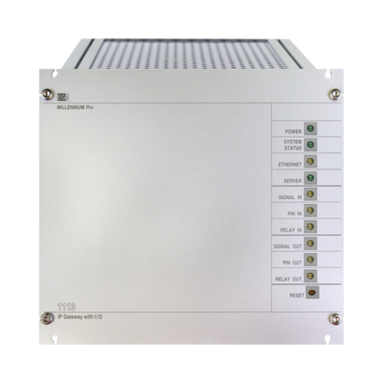 Interfaz Millennium IP para gestión de avisos y música pre-grabados IP con 8 relés IN/OUT 