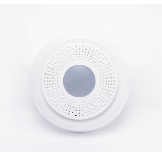 Sirena Interior Inalámbrica / Indicadores LED / Nivel de Salida 85 dBA / Rango 92 mts / Frecuencia 2.4 GHz / Cifrado AES-128 / Anti-tamper / Protección Vida Interconectada