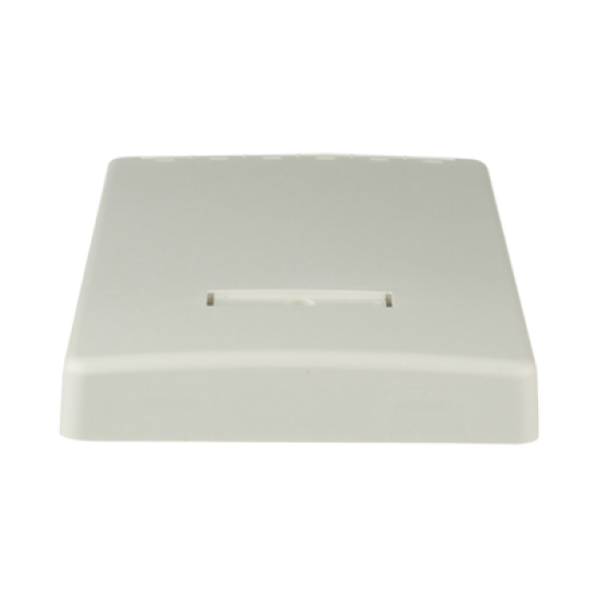 Caja de Montaje en Superficie, Con Accesorio para Resguardo de Fibra Óptica, Para 6 Módulos Mini-Com, Color Blanco Mate