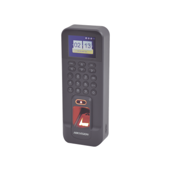 Biométrico WiFi de Acceso y Asistencia Compatible con APP Hik-Connect (P2P) / Soporta Biometrico Esclavo RS-485 / Lectura de Huella y Tarjetas EM / TCP/IP / 150,000 Eventos / Relevador para Chapa y Reportes de Asistencia