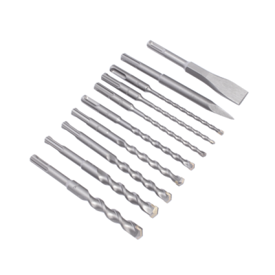  Juego con 10 piezas de brocas y cinceles SDS PLUS