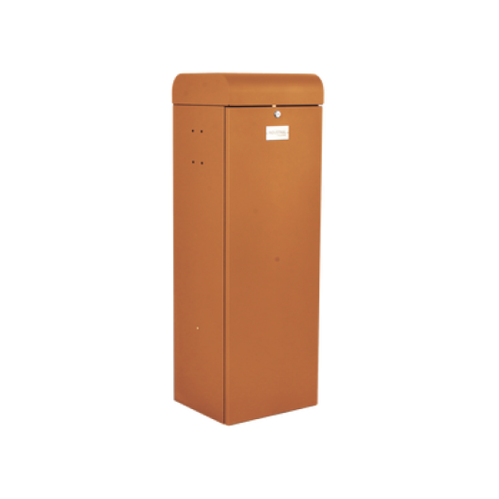 Barrera vehicular derecha / Soporta brazo de hasta 3 m / Apertura en 1.5 s /Final de carrera ajustable por programación / Movimiento fluido / Diseño elegante color naranja