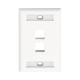 Placa de Pared Vertical, Salida Para 2 Puertos Keystone, Con Espacios Para Etiquetas, Color Blanco