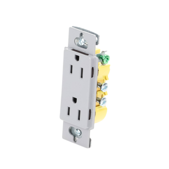 Tomacorriente 125V 15A resistente a manipulaciones.