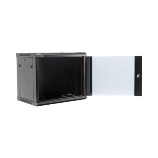 Gabinete PRECISION, Con Puerta de Cristal Templado, de 19in, 9UR, 450mm de Profundidad, Color Negro