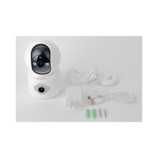 Camara doble lente 3mp| Wifi| autoseguimiento| Detección de movimiento| audio de 2 vias| almacenamiento hasta 128GB
