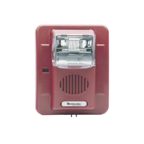 Sirena Estrobo, 12/24 Vcd, Multi Candela, Montaje En Pared, Color Rojo, Serie HE (0500-06020)