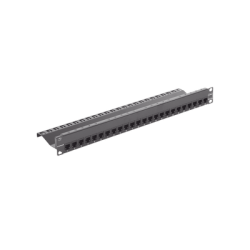 Patch Panel Z-MAX de 24 puertos, Blindado, Precargado con Jacks Categoria 6A, Plano, 1UR
