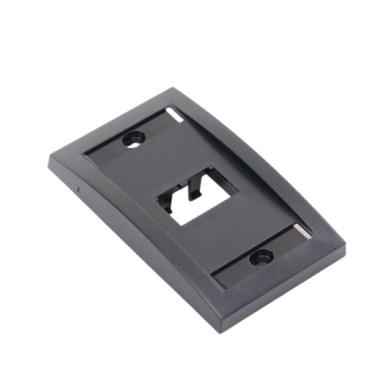 Placa de Pared Vertical Ejecutiva, Salida de 2 Puertos Mini-Com, Con Espacios Para Etiquetas, Color Negro