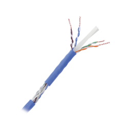 Bobina de cable de 152.5 Metros Cat6+ CALIBRE 23 ALTO DESEMPEÑO, super flexible, UL, color Azúl, para aplicaciones de video vigilancia, HD, y redes de datos. Uso interior.