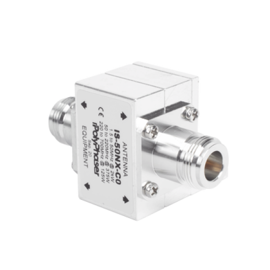 Protector RF Coaxial Para 1.5 a 700 Mhz Con Conectores N Hembra en Ambos Lados Con Ceja Lateral, 10 Años de Garantía