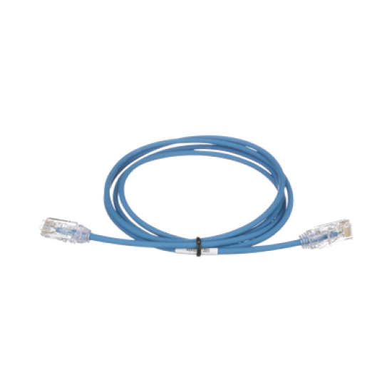 Cable de Parcheo TX6, UTP Cat6, Diámetro Reducido (28AWG), Color Azul, 15 ft 