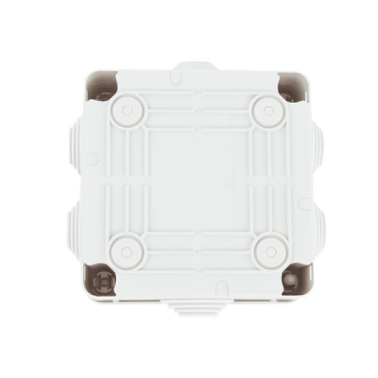 Caja de derivación de PVC Auto-extinguible con 6 entradas, tapa y tornillo de media vuelta de 1/4