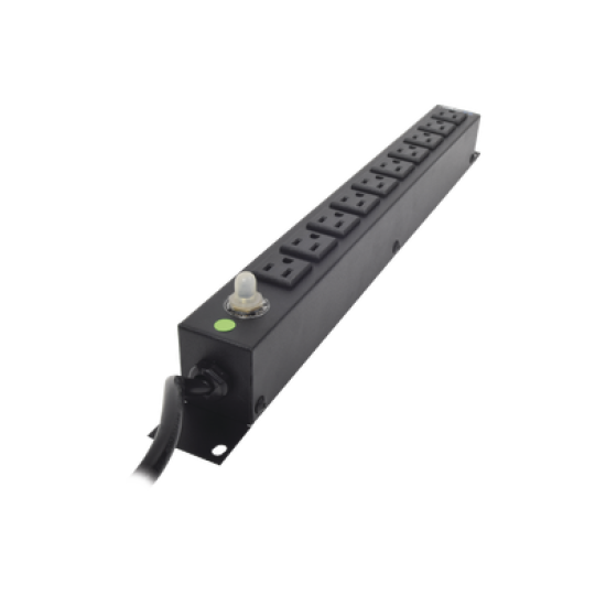 Tomacorriente Horizontal (PDU) de 10 Contactos (NEMA 5-15R) Rack 19