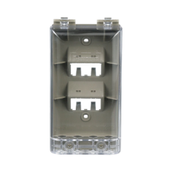 Placa de Pared Vertical, Resistente al Agua con Protección IP56, Acepta 4 Módulos Mini-Com, Color Gris