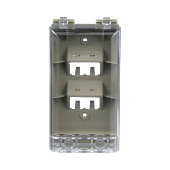 Placa de Pared Vertical, Resistente al Agua con Protección IP56, Acepta 4 Módulos Mini-Com, Color Gris