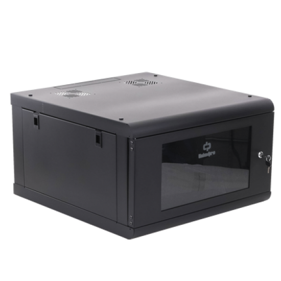 Gabinete de Pared con Puerta de Cristal Templado, 635 mm de Profundidad, 6U Rack de 19'', Acero Reforzado