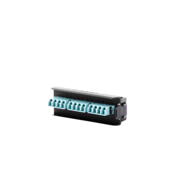 Placa Acopladora LightVerse, 6 Conectores Dúplex LC/UPC, Acepta hasta 12 fibras Multimodo OM3 y OM4  (No Shuttered)
